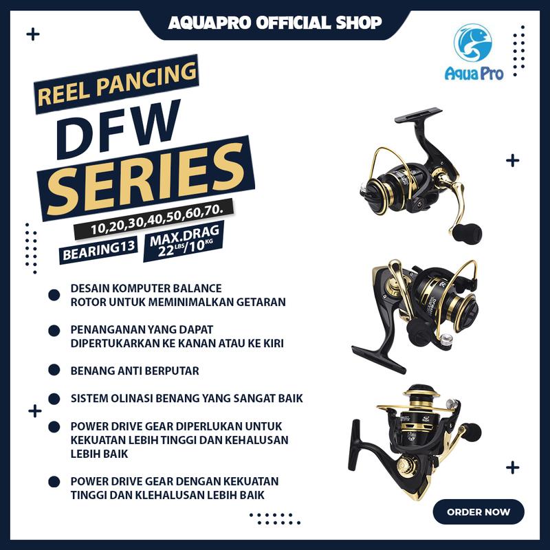 AquaPro - Reel Pancing DFW1000 - 7000 10KG Max Drag 5.2:1 Alat Gulungan Metal Reel Pancing Ikan Fishing Reel Pancing Laut 5