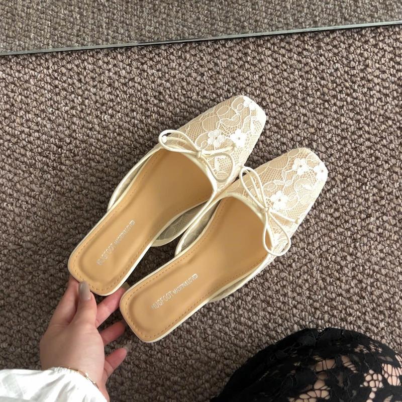  Gb-17 Giày bệt sục gót vuông thắt nơ đế cao 3cm T525 mã GB-17 