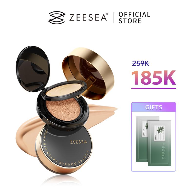 【maitrinh0912 X ZEESEA Phấn nước ZEESEA Cushion Đệm Khí Hai Lớp Kem Nền Dạng Lỏng Dưỡng Ẩm Kem 2 Trong 1 Màu Sắc Cảm Giác Nhẹ Nhàng Trang Điểm Mỹ Phẩm 1pcs + Free Gift Khăn tẩy trang 2pcs