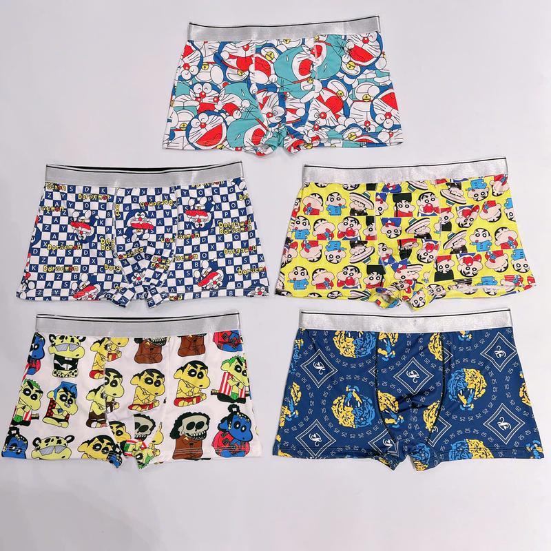 Combo 3-5 Quần Sịp Đùi Nam In Họa Tiết Hoạt Hình Doremon Shin Hàng loại 1 chất thun lạnh quần sịp xì đùi nam co dãn thoáng mát kháng khuẩn Boxer Quần Boxer Menswear trunks dễ thương
