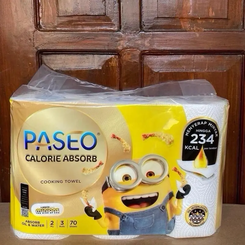 3 Roll Tissue Kitchen Paseo Towel Calorie Absorb / Paseo Cooking Towel Calorie Absorb Oil Isi 3 Roll 70 lembar