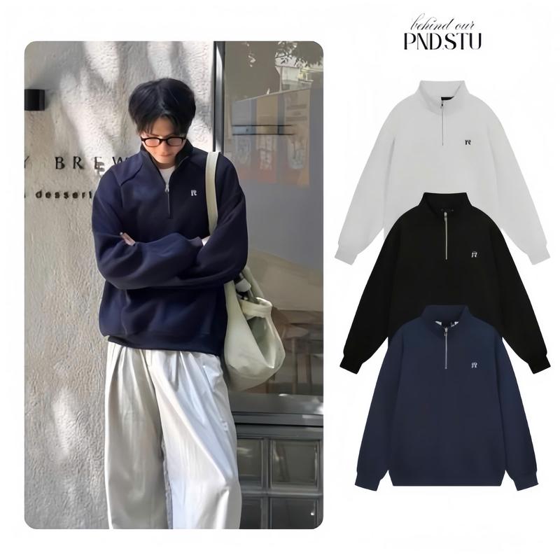 DEAL MỞ BÁN Áo Sweater Cổ Zip Vải Nỉ 2 Da Chữ R Mềm Mịn Dày Dặn Có Khóa Folm Rộng Unisex