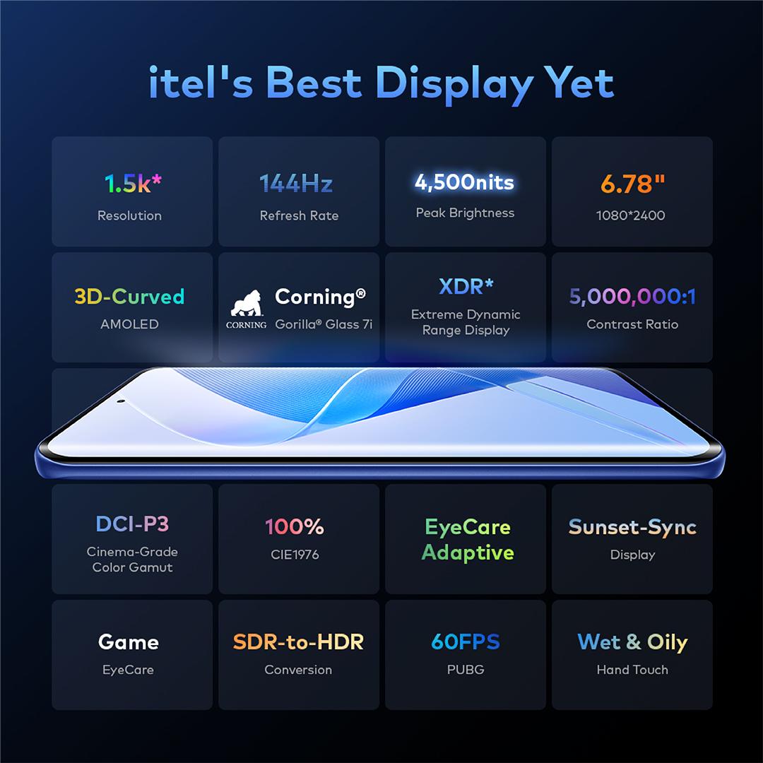 itel S26 Ultra 8+8/128GB | 144Hz 1.5K AMOLED, 6000mAh, IP65 Waterproof, Gorilla Glass 7i, AI Eraser, NFC