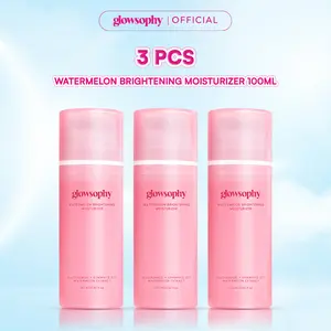 Glowsophy Bundle 3 Pcs Watermelon Brightening Moisturizer Niacinamide Mugwort Gel Day and Night Skincare 100 ml