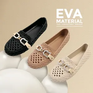 Sepatu Sandal Wanita Slip On Hitam Elegan Bahan EVA Premium Ringan Nyaman Anti Slip Cocok Santai & Formal 8957M