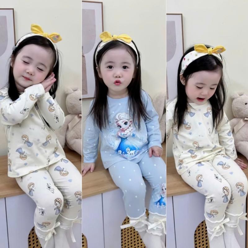  Sét Bộ Quần Áo Thu Đông Họa Tiết In 5D Elsa Dành Cho Bé Gái Size 9-35kg Chất Liệu Thun Cotton Mềm Mịn Thoáng Mát   Elsa   