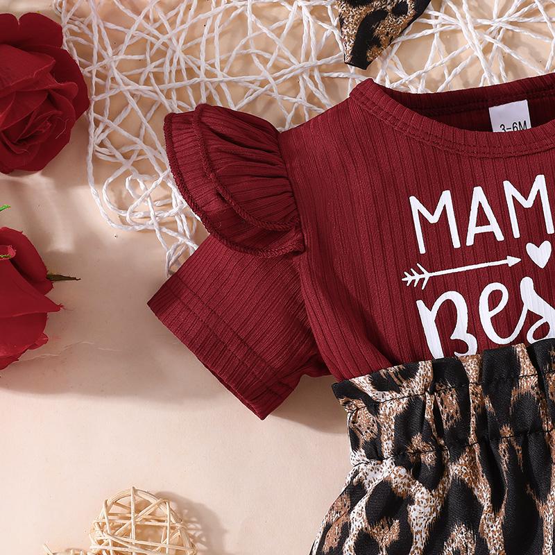 Product Introduction of Pakaian Formal Puteri, Fesyen Gaya Korea, Lengan Pendek, Cetakan Leopard, Untuk Kanak-kanak Berumur 3-24 Bulan, Sesuai untuk Musim Panas, OOTD untuk Bayi Perempuan 30