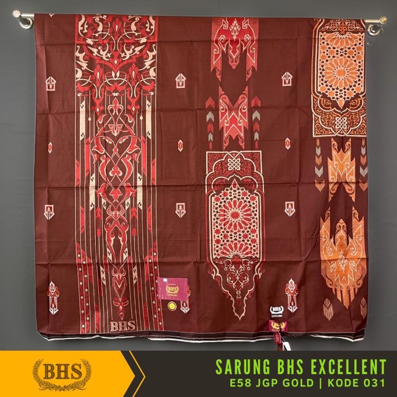 Sarung BHS Excellent JGP Gold Motif E58 Jacquard Full Timbul Sarung Tenun Elegan dan Berkualitas Kombinasi Jacquard Songket [Garansi Original] 4