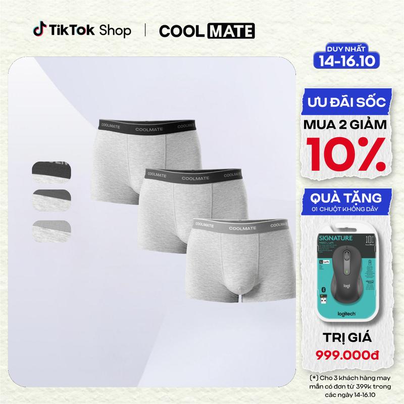 Pack 3 Quần Lót Nam Trunk Modal Melange kháng khuẩn - Coolmate