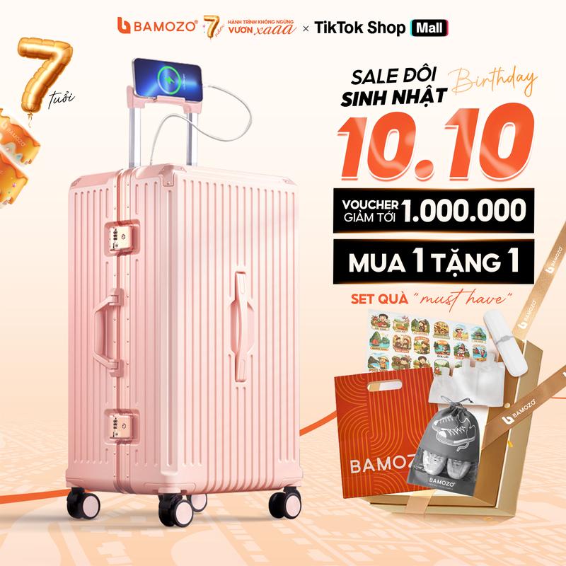 [MUA 1 TẶNG 1] Vali Du Lịch Bamozo Ultrapack Khung Nhôm Size 22/24 Cao Cấp Bịt 4 Góc Chống Va Đập Bảo Hành 10 Năm _Ultrapack
