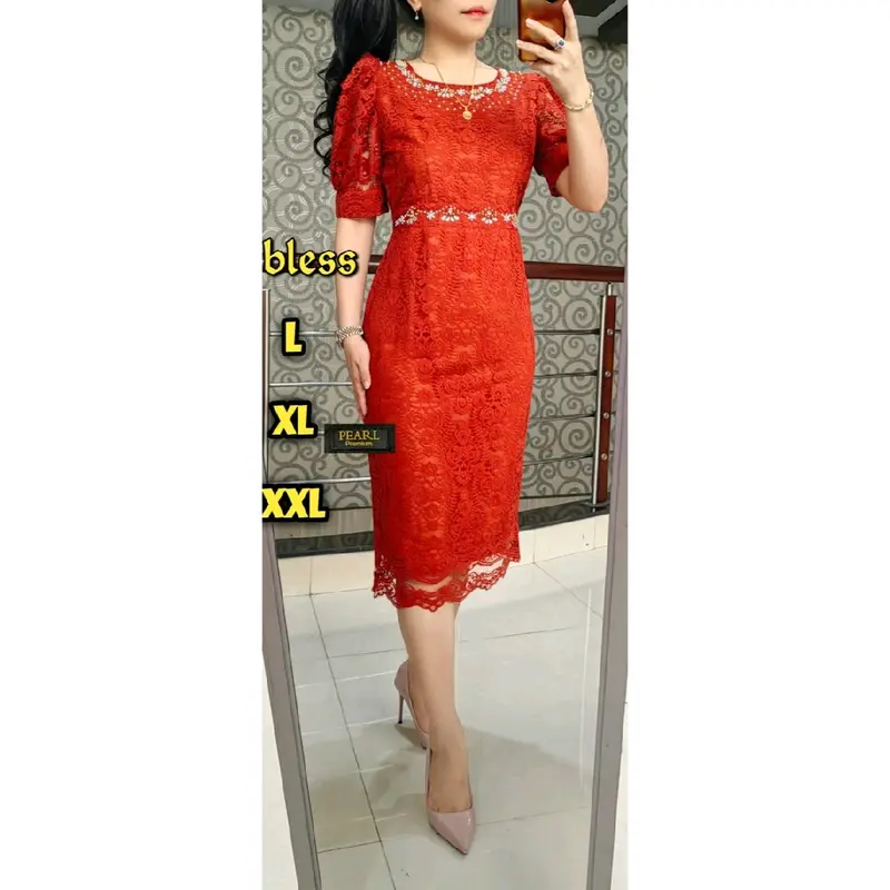 Dres Brokat terbaru  Payet  Lapis puring 7