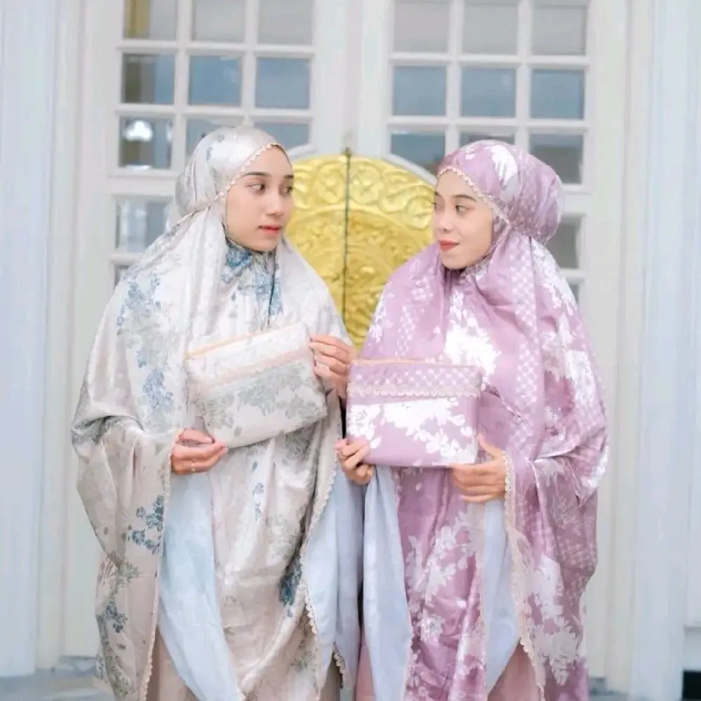 Abby's Mukena Armania Silk Dewasa 2in1 Motif Lunara Mewah  Mukenah Terlaris Cantik Atasan Nyaman Traveling