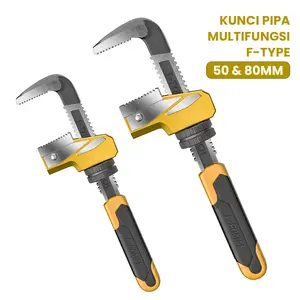 ALLEFIX Kunci Pipa Type F 80-50mm Adjustable Wrench Anti Karat dengan Handle Karet Kuat Tahan Lama - 6787