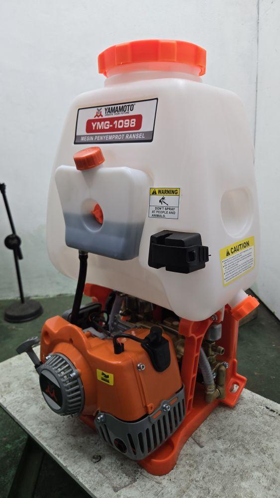 Yamamoto Gold Mesin Pertanian Knapsack Sprayer Gendong YMG-1098 Ukuran Tangki 20 Liter 2Tak 50cc 4 Tabung Air Chamber Turbo Merk Yamamoto Gold