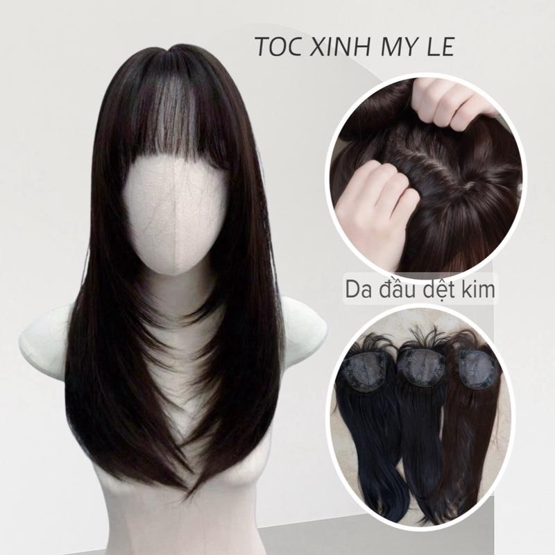  KẸP MÁI L1 PHỦ NỮA ĐẦU. Không cần trùm tóc thật khi sử dụng . Da đầu dệt kim 