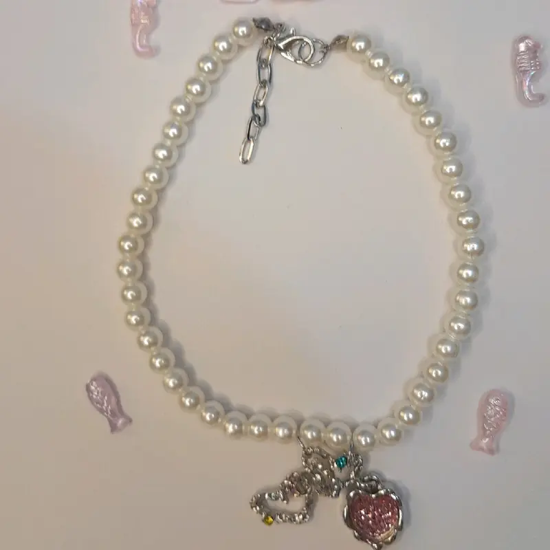 Kalung Kucing Cantik dan Lucu dengan Manik Mutiara 6