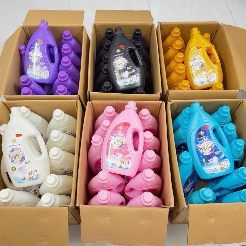   Giá sỉ  -{ Tặng 3 xịt vải khô } - Thùng 10 chai x 2KG Nước giặt xả HygienC Plus hàng VN chính hãng 
