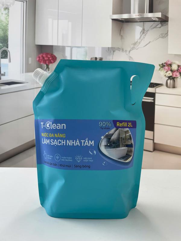  T-Clean Túi Refill 2L Tẩy Rửa Nhà Tắm Đa Năng – Làm Sạch Cặn Canxi Ố Vàng Khử Khuẩn An Toàn Cho Sức Khỏe & Môi Trường 
