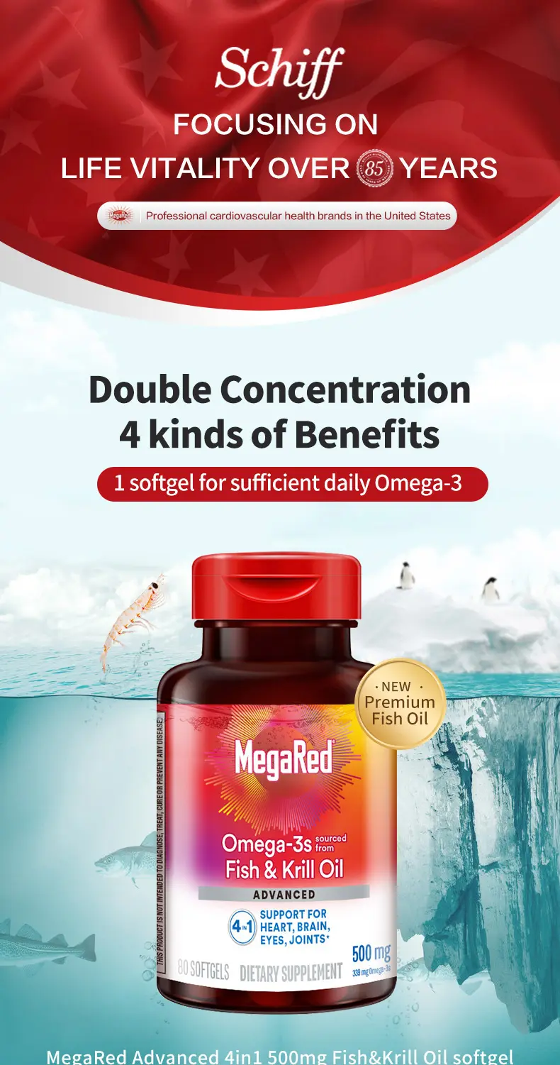 Product Introduction of MegaRed Health Pure Antarctic Concentrate Omega-3 4in1 Softgels with Krill Oil & Deep Sea Cod Liver Oil, 500mg Each, 80 Count 0