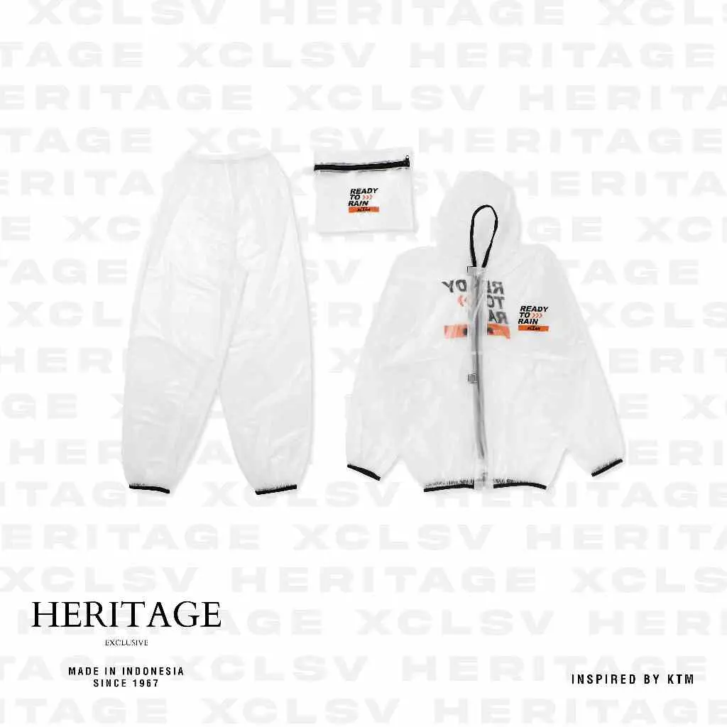 JAS HUJAN | PREMIUM RAIN COAT | SAUNA | SERI KTM BENING TRANSPARAN EXCLUSIVE BY HERITAGE