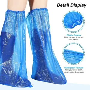Sarung Sepatu Waterproof Panjang PE Anti Air Anti Kotor Sekali Pakai – Cover Sepatu Plastik 36x60 cm