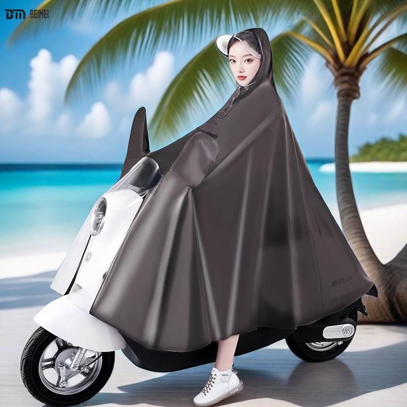 Áo mưa đi xe máy bộ người lớn trùm toàn thân pvc trong suốt cao cấp nam măng tô nữ 1 người Cao Su