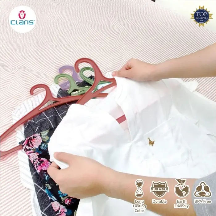 CLARIS Hanger Plastik Gantungan Baju Allissa 1 Set isi 6 Pcs - 0160-6 RE