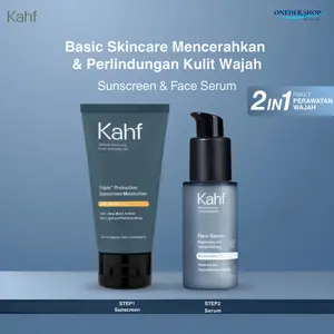 Kahf Suncreen Moisturizer SPF 30 PA+++ & Face Serum Brightening - Suncreen + Serum Wajah Mencerahkan Kusam Pria Pelembab Arbutin Kerutan Niacinamide Cowok Perawatan Pencerah Kering skincare cowok