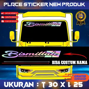 New Stiker Hologram Stiker Bismillah Truk Pikup Stiker Terbaru Aksesoris Kaca Depan truk Pikup Bisa Costum Car