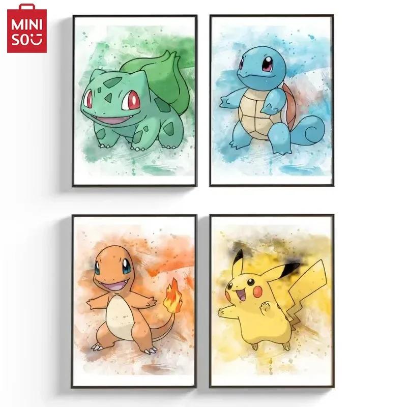 Tranh canvas anime Pokémon Bulbasaur, Charmander, Squirtle – poster và bản in…
