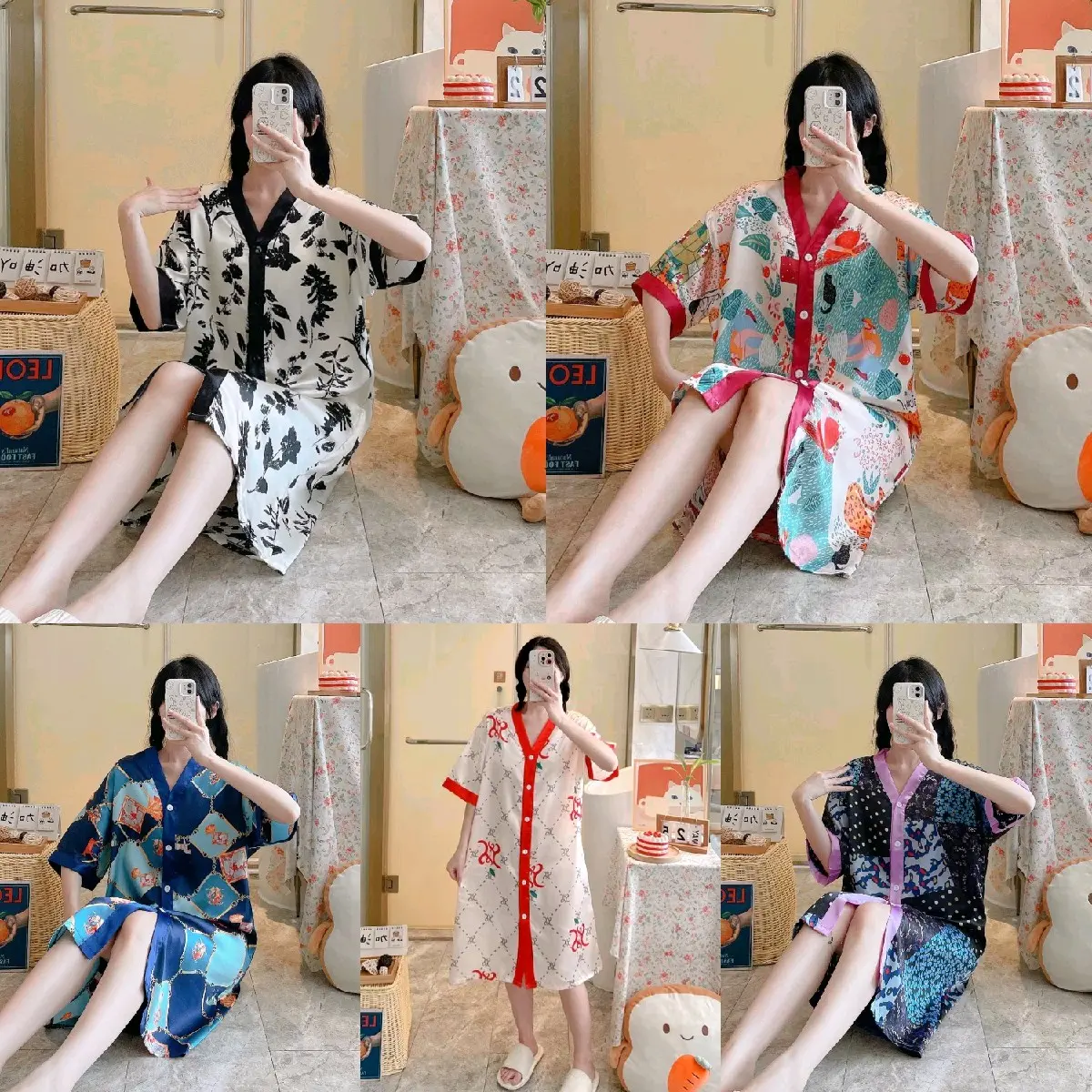 Korean Silk Dress/ Daster Big Size oversize Sleepwear Loungewear Home Wear Women