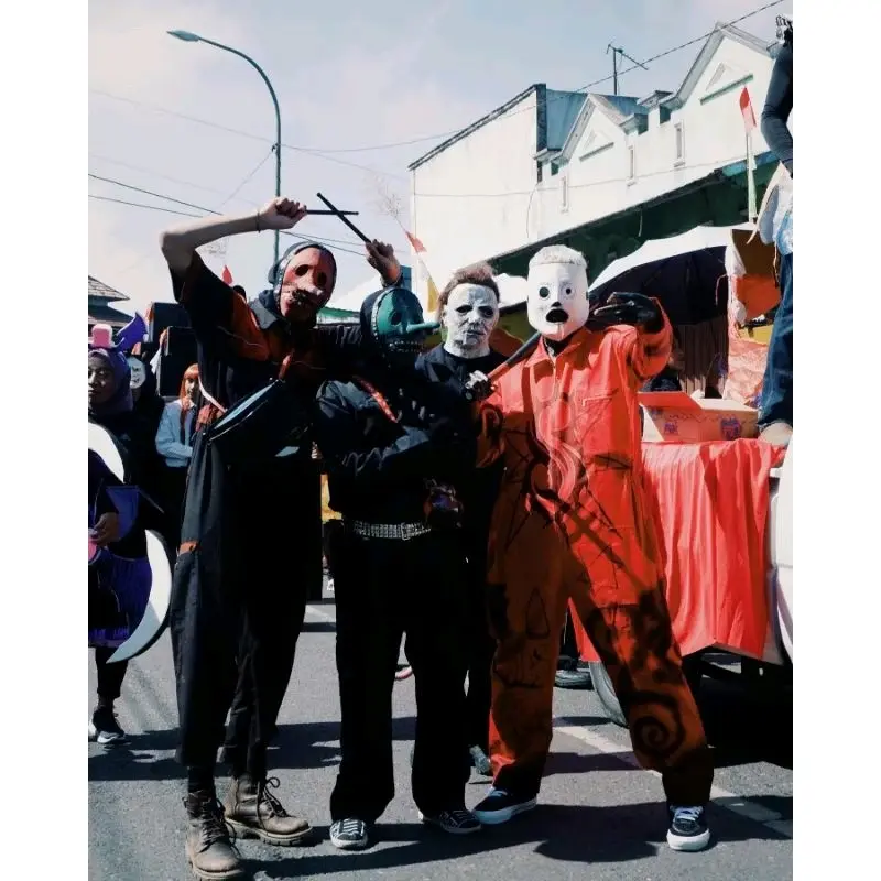 Topeng Chris Fehn merah Slipknot Halloween 3