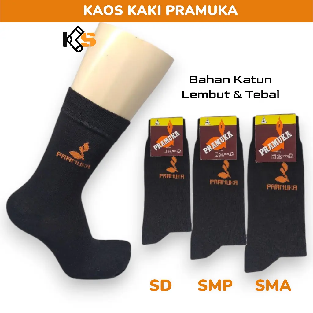 Kaos Kaki Sekolah Pramuka SD SMP SMA Motif Tunas Kelapa Bahan Katun Lembut Tebal