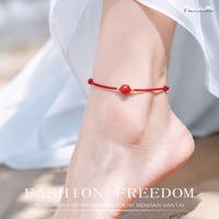 Gambar Gelang Kaki Wanita Tali Rajut Merah Hitam Manik Merah Batu Merah Adjustable Serut Panjang Gaya Lucky Keberuntungan Aksesoris Musim Panas Anti Karat Nyaman Tidak Menggesek Kulit Sensitif - Hitam Keberuntungan dari Pandella_NEW Kota Bekasi 3 Tokopedia