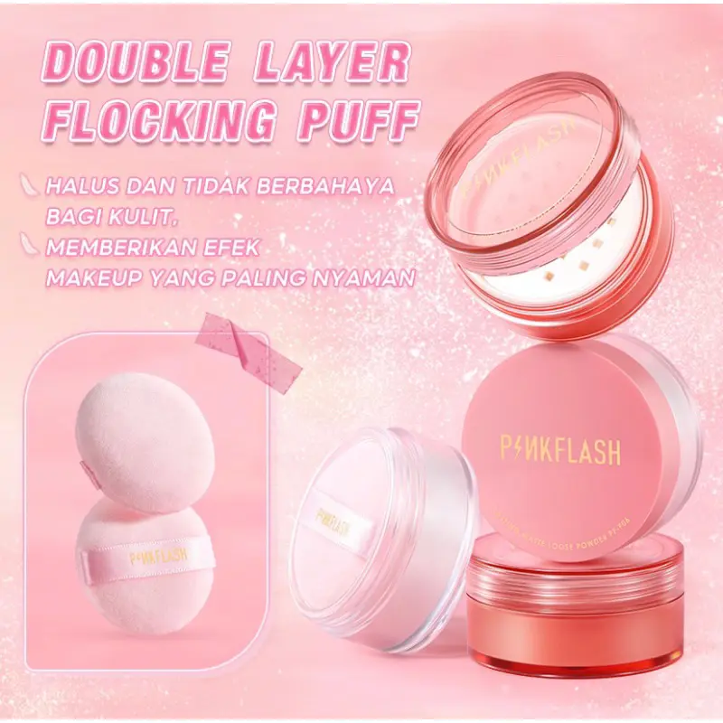 PINKFLASH Lasting Matte Setting Loose Powder | Bedak Tabur Pink Flash BPOM PF-F06 3