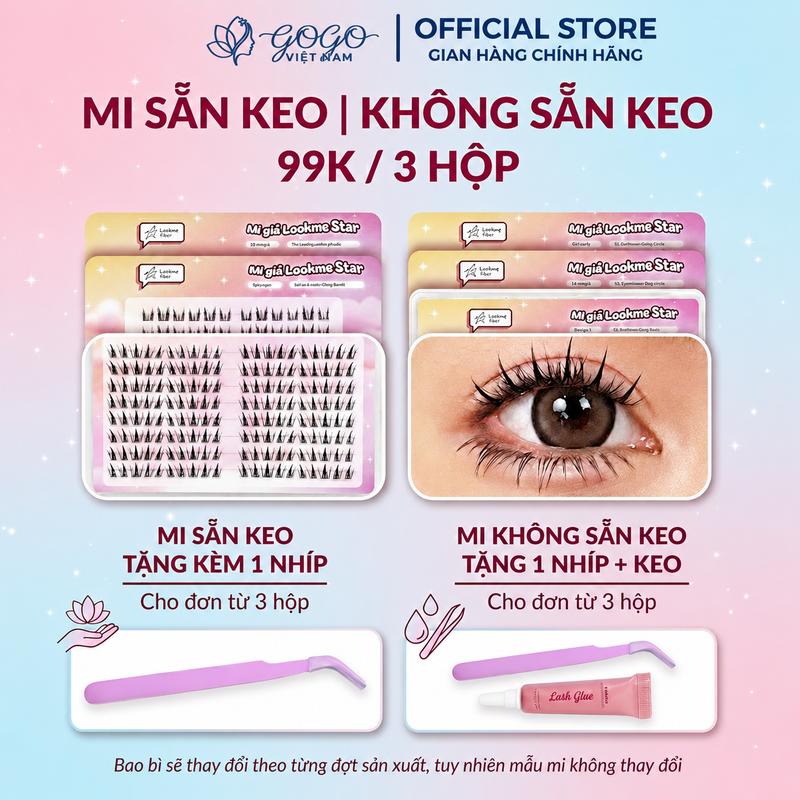 Lookme Star - Lông Mi Tách Sợi Lookme Star Cao Cấp Tặng 1 Nhíp + 1 Keo/ Đơn Từ…