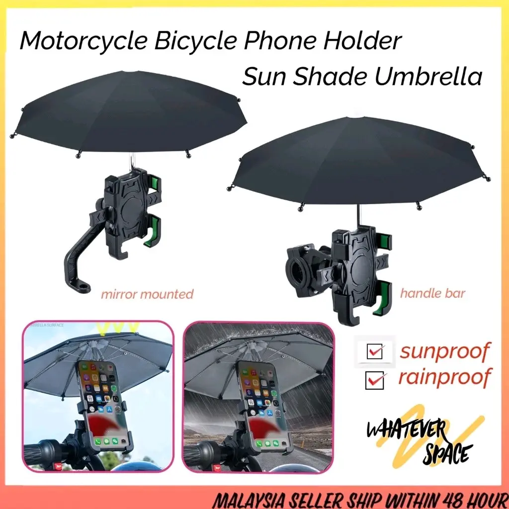 ￼UMBRELLA SUNSHADE MOTOR BICYCLE SUNPROOF PAYUNG PHONE HOLDER BIKE MOTORCYCLE MOTORBIKE MIRROR MOUNTED HANDLEBAR WRENCH