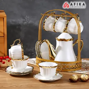 Set Teko Cangkir Keramik Kopi 1 Teapot 6 Cup European Style