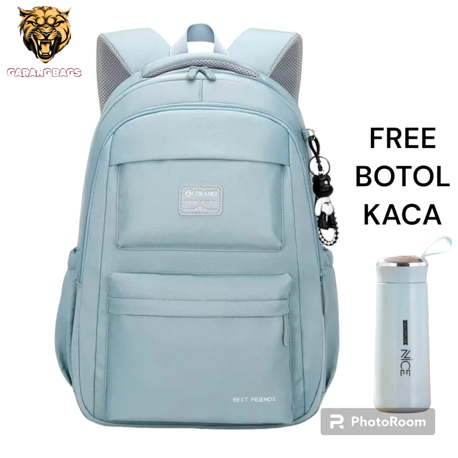 Hamid Bags [ FREE BOTOL ]Tas polos hitam / Tas ransel aesthetic sekoah / Tas ransel sekolah anak perempuan sd smp sma kekinian / Tas sekolah paling populer / Tas laptop wanita / Tas ransel multifungsi / Tas anak wanita sd smp / Tas sekolah paling populer