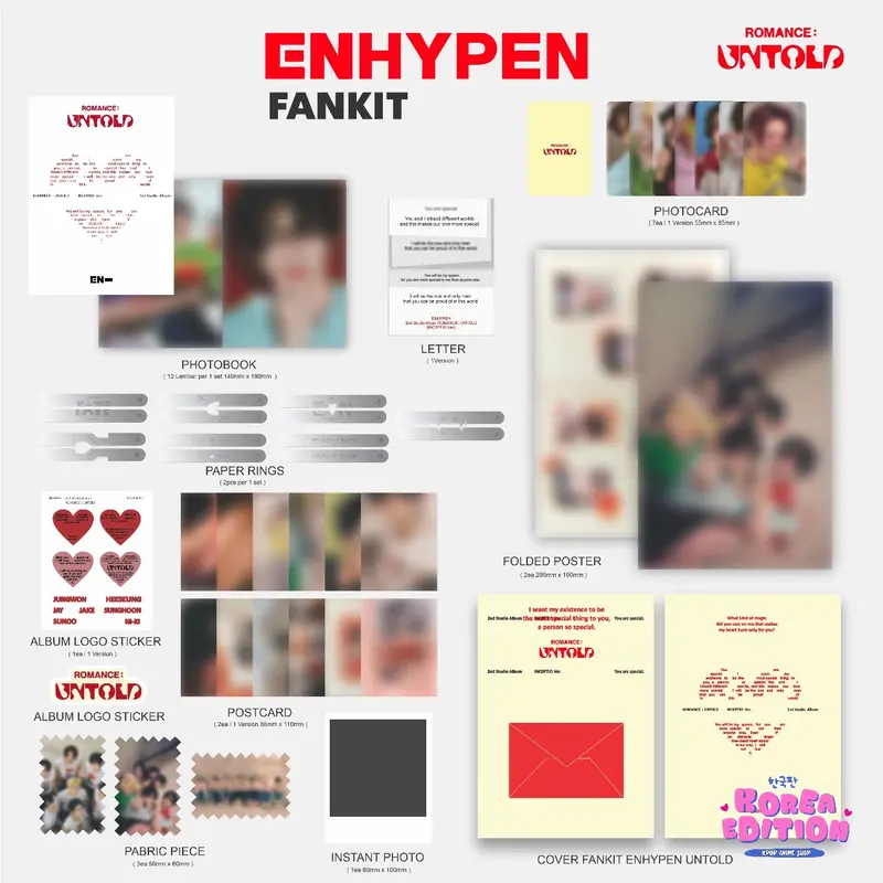 Fankit ENHYPEN Romance: Untold Inceptio Concessio Blue Noon Kpop Engene Koleksi Wall Deco 0