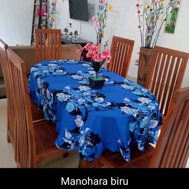 TAPLAK MEJA MAKAN OVAL KURSI 4 DAN 6 KAIN KATUN MODERN TERBARU 2024 Dekorasi Modern Taplak Meja Katun Elegant Pink Tablecloths & Runners 3