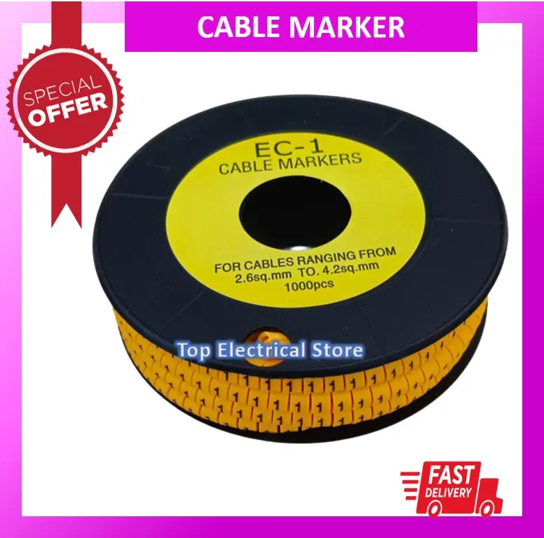 CABLE MARKER NUMBERING A-Z/ 0-9 Wire Marker EC-1 (1000pcs)