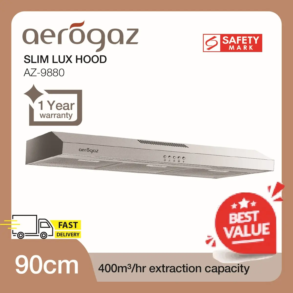 Aerogaz 90cm Slim Cooker Hood AZ-9880