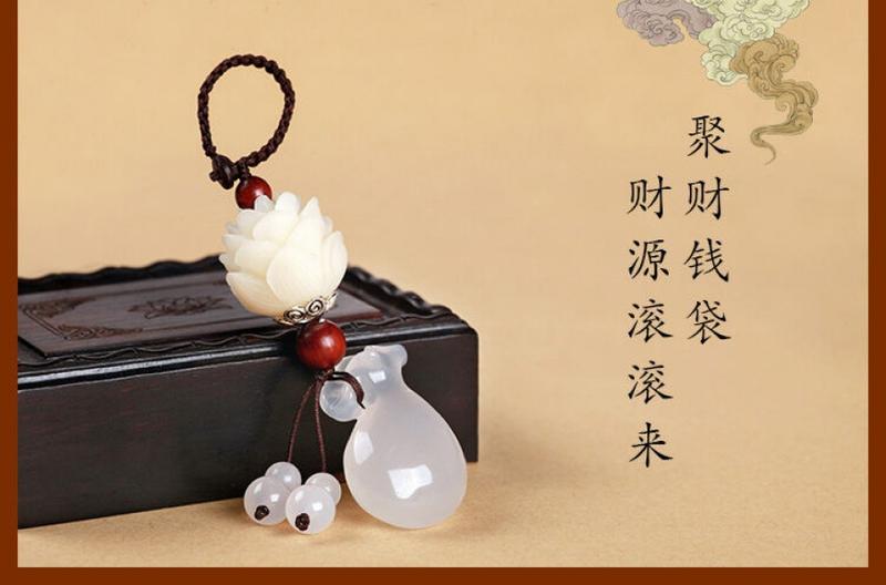 Product Introduction of Mặt Dây Chuyền Chìa Khóa Ô Tô, Thiết Kế Hoa Sen Bồ Đề, Làm Bằng Chalcedony, Quà Tặng Sáng Tạo, Móc Chìa Khóa, Thích Hợp Cho Nam Và Nữ, Thời Trang, Đồ Trang Trí Túi Cao Cấp Móc Chìa Khoá Móc Khoá 3