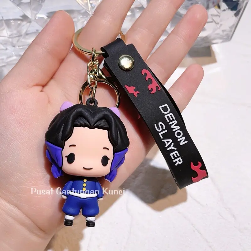 Gantungan Kunci Karakter Lucu Gemoy Demon Slayer Kartun Anime Tas HP Tali Kunci Hadiah Souvenir keychain y2k backpack 5