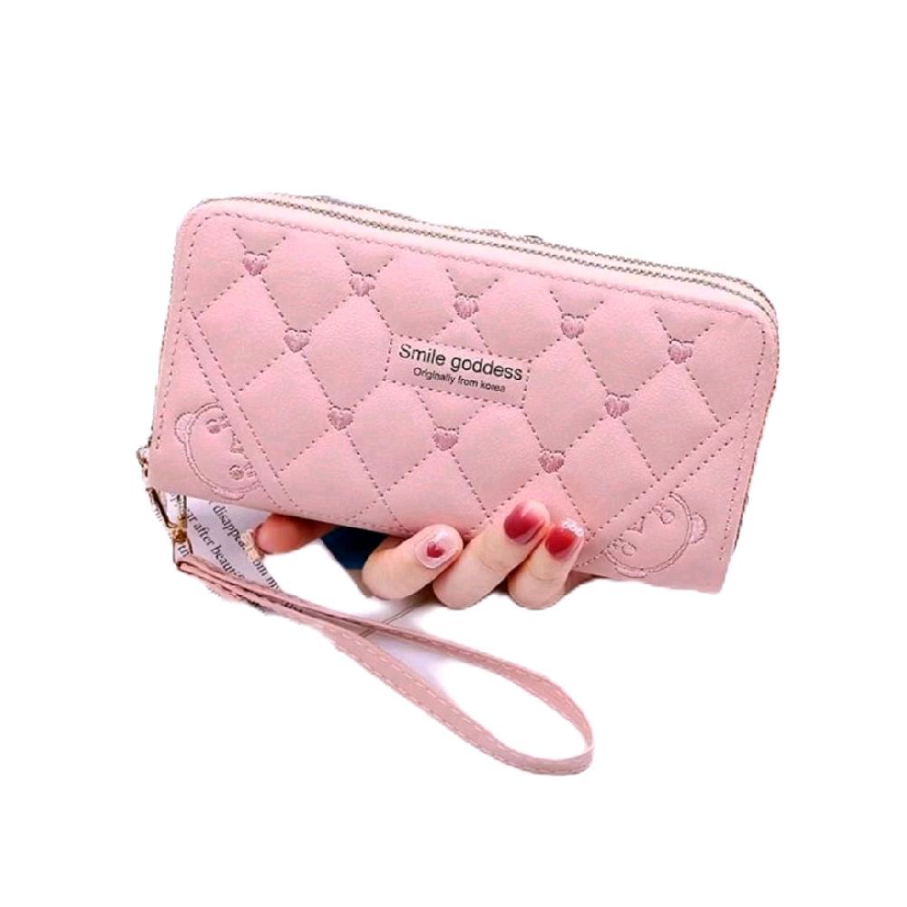 Dompet Panjang Kulit Sintetis Import PU Model Terbaru Bahan Halus Kartu Cewek Cocok Untuk Berbagai Kesempatan dengan Desain Elegan