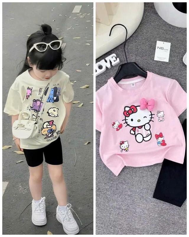 SÉT BỘ QUẦN ĐÙI ÁO PHÔNG BÉ GÁI vải cotton thoáng mát size 8-20k