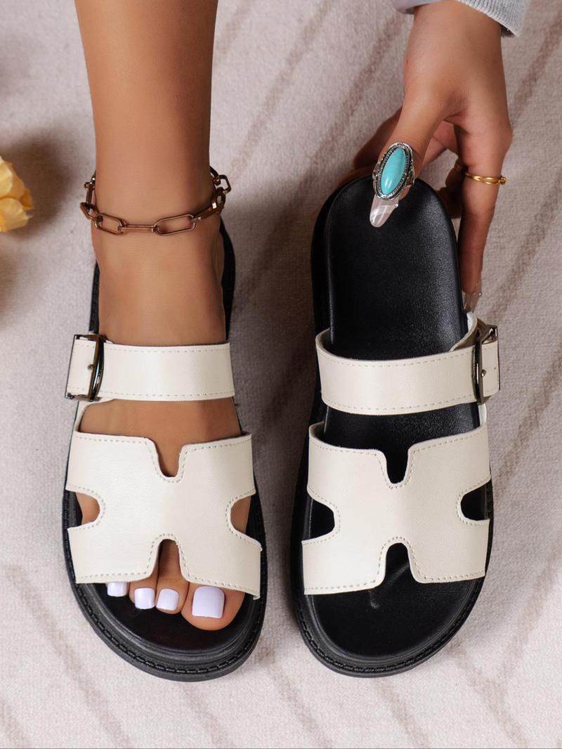 Product Introduction of Women's Fashionable Solid Color Gladiator Sandals, Casual Comfortable Flat Sandals for Summer, Lightweight Breathable Shoes for Daily Wear, Girl 7