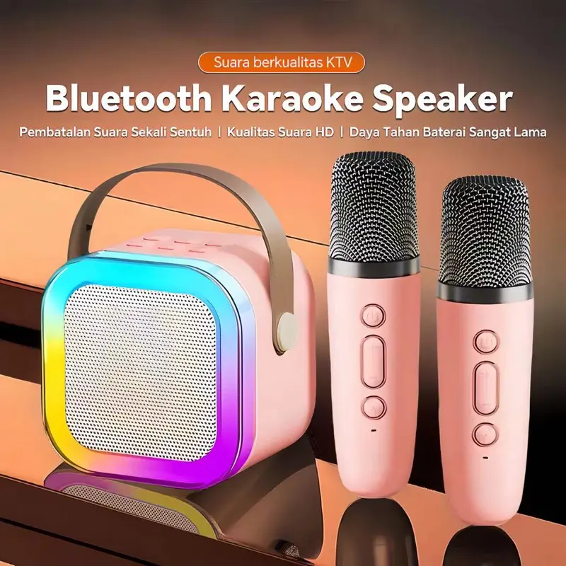 MINI KARAOKE BLUETOOTH SPEAKER【COD】K12 [SPEAKER LAMPU  + MIC ],  K1 [SPEAKER + MIC ] ,K52 [SPEAKER LAMPU 360 +MIC] 2