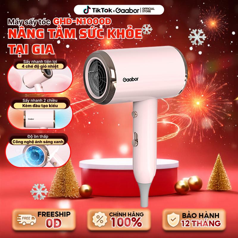 Gaabor x Nguyễn Huỳnh Như || Máy sấy tóc 2 chiều nóng lạnh Gaabor N1000D ánh sáng xanh công suất 1000W độ ồn thấp Nữ Chăm Sóc Tóc Women Dưỡng Tóc máy sấy thẳng tóc máy sấy tóc loại tốt máy sấy tóc xịn chuẩn salon máy sấy cho tóc ion âm